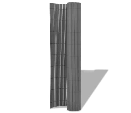 vidaXL Dvostranska vrtna ograja PVC 195x500 cm siva