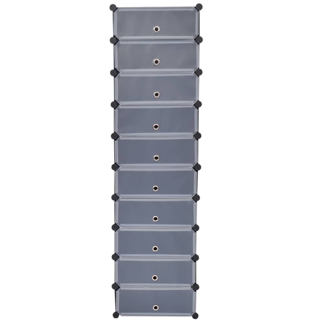 Thumbnail - vidaXL Schuh-Organizer Zusammenklappbar mit 10 Fächern Schwarz