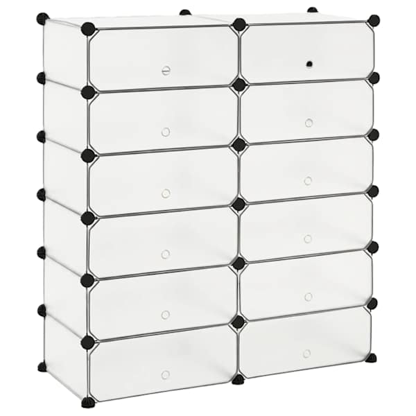 vidaXL 12 riiuliga kingakapp, valge