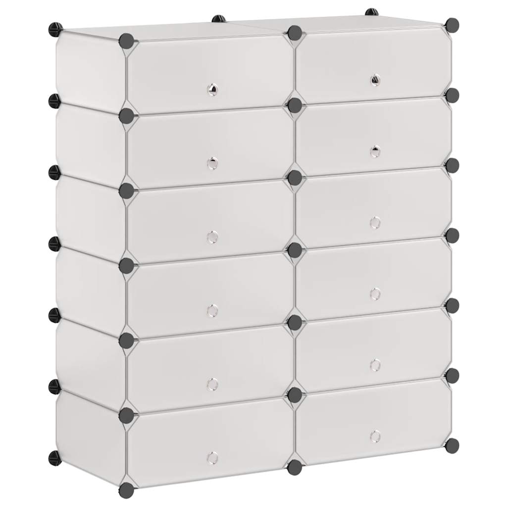 vidaXL Organizér na boty se 12 přihrádkami, bílý