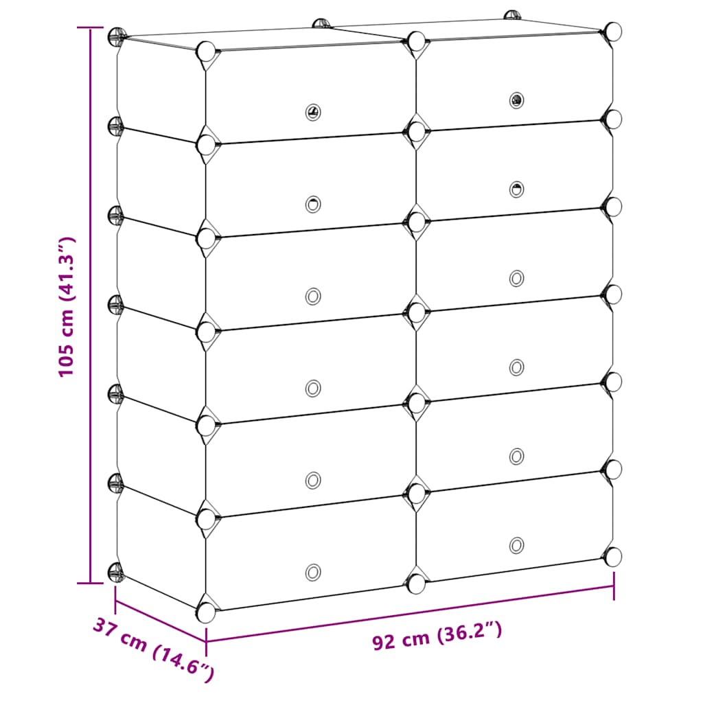 Organizator za čevlje z 12 predelki bele barve - slika 9