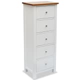 vidaXL Hoher Schubladenschrank Eiche Massiv 45 x 32 x 115 cm