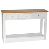 vidaXL Konsolbord i massiv ek 118x35x77 cm