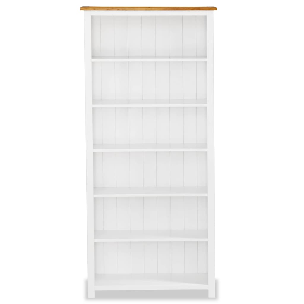 vidaXL Bücherregal 6 Fächer 80x30x180 cm Massivholz Eiche