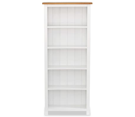 vidaXL Libreria a 5 Ripiani 60x22,5x140 cm in Massello di Rovere