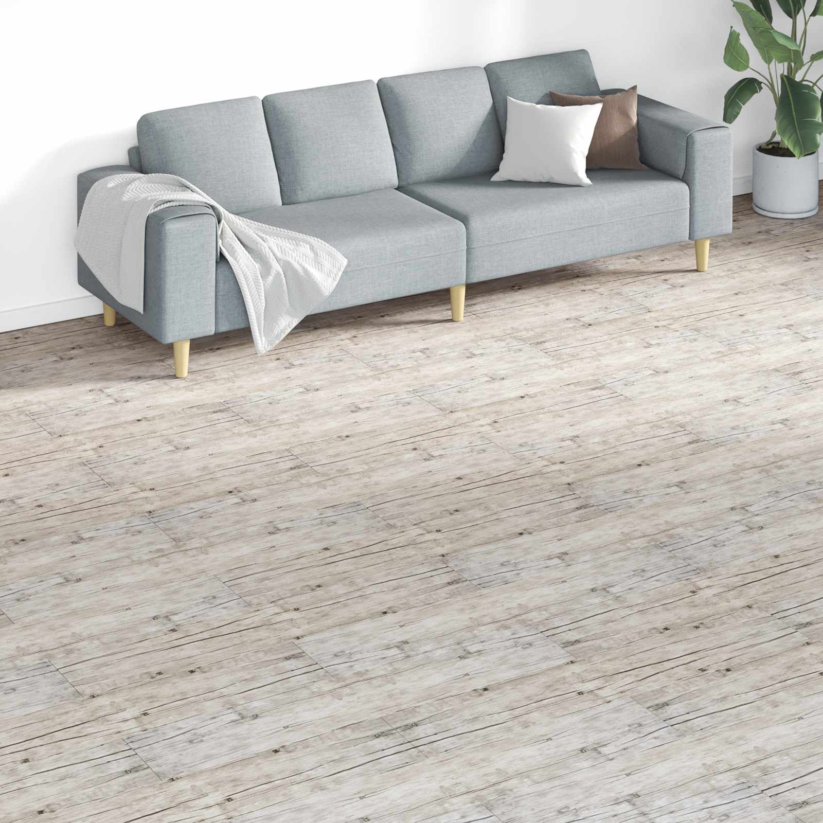 vidaXL Plăci de Pardoseală 18 pcs Gri 5,26 m² PVC