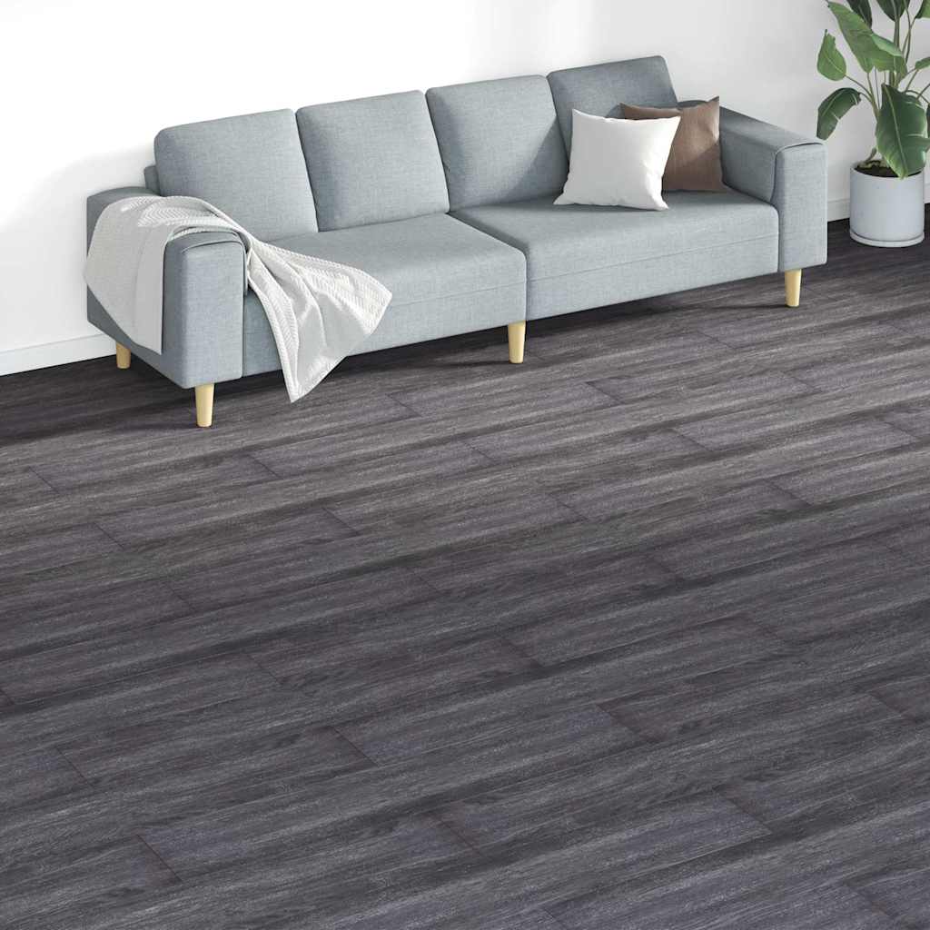 vidaXL PVC lattialankku ei-itsekiinnittyvä 5,26 m² 2 mm musta ja valk.