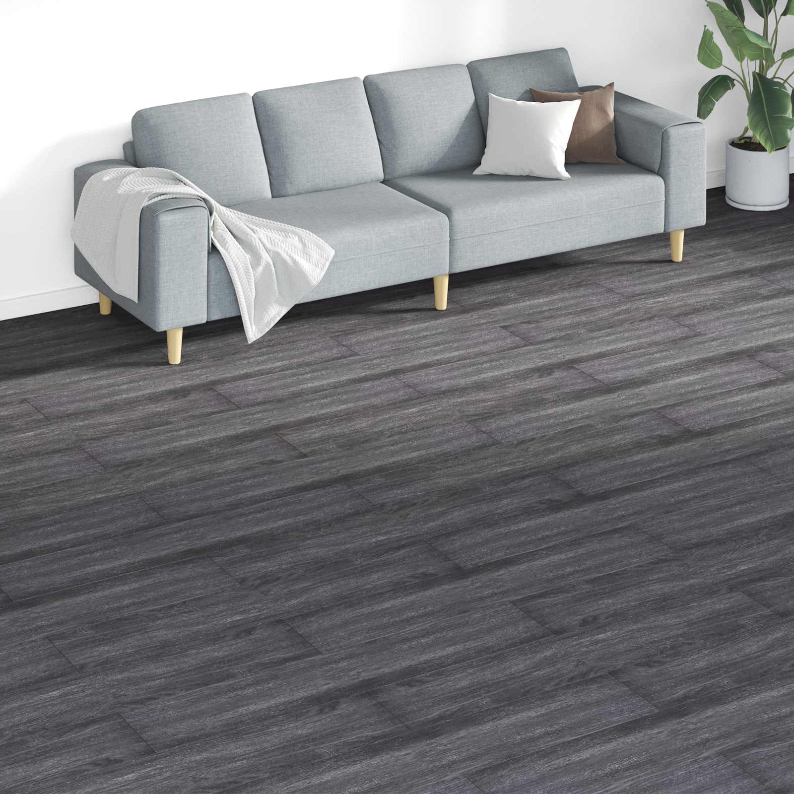 vidaXL Plăci de Pardoseală 18 pcs Negru și Alb 5,26 m² PVC