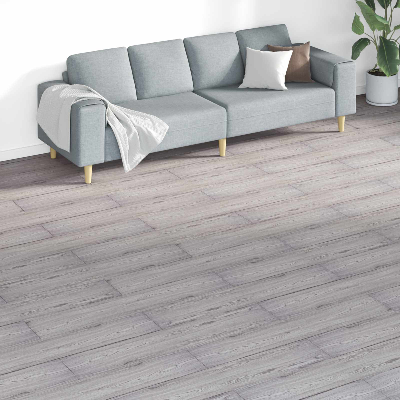 vidaXL PVC lattialankku ei-itsekiinnittyvä 5,26 m² 2 mm tummanharmaa