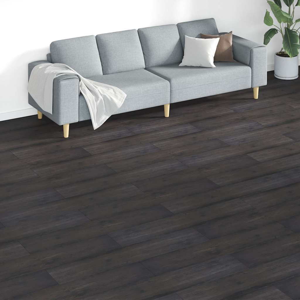 vidaXL PVC lattialankku ei-itsekiinnittyvä 5,26 m² 2 mm tummanharmaa