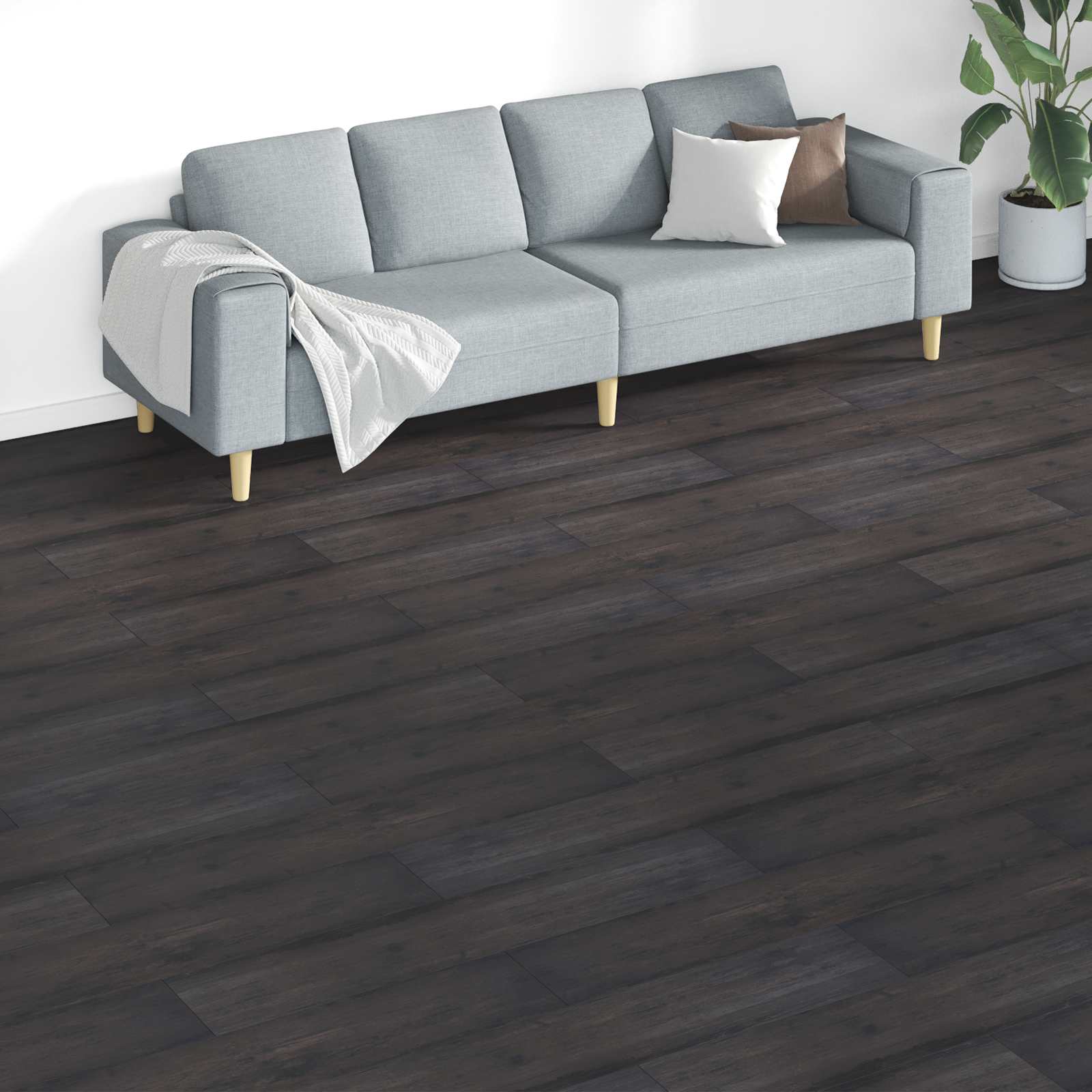 vidaXL Plăci de Pardoseală 18 pcs Gri închis 5,26 m² PVC