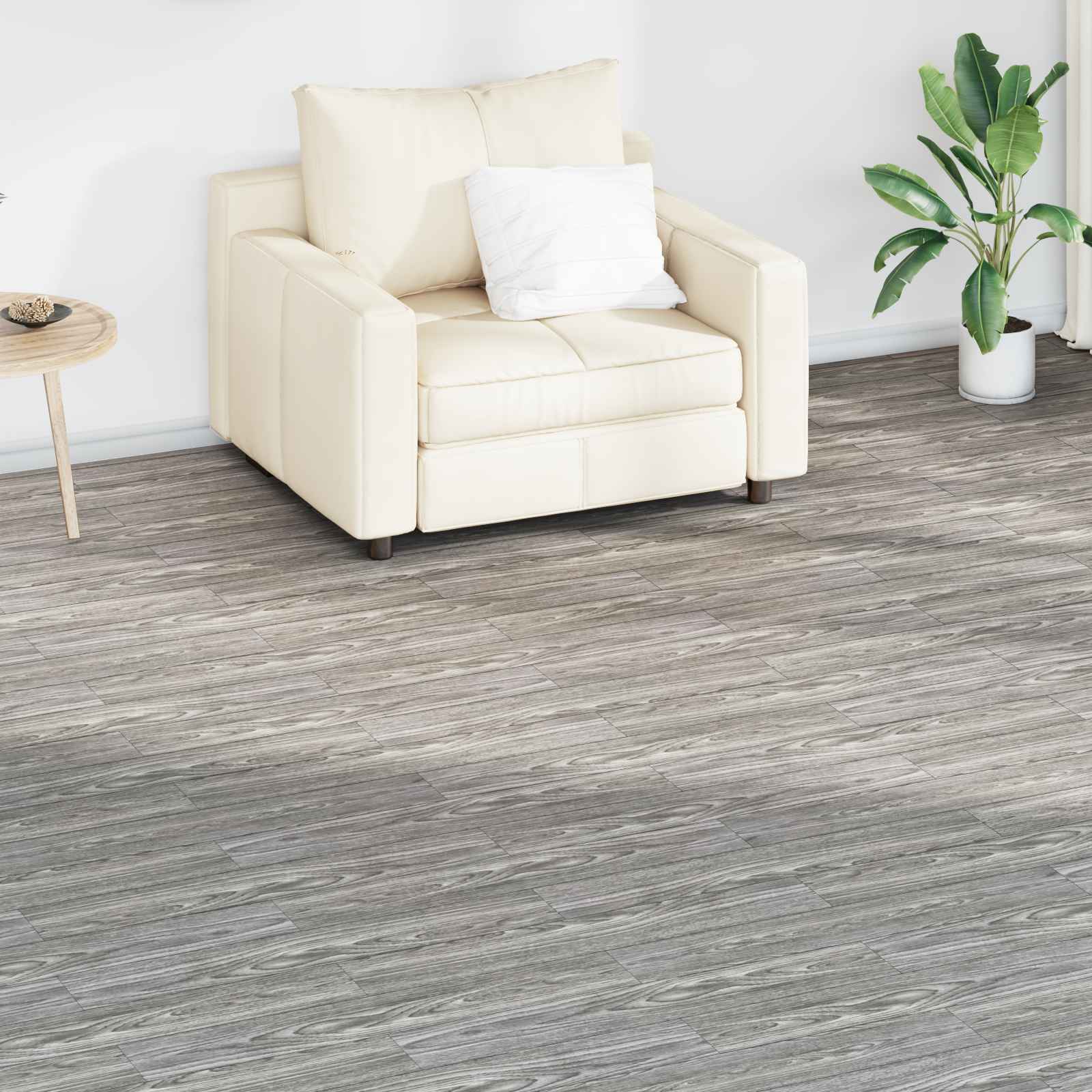 vidaXL Plăci de Pardoseală 36 pcs Gri închis 5,02 m² PVC
