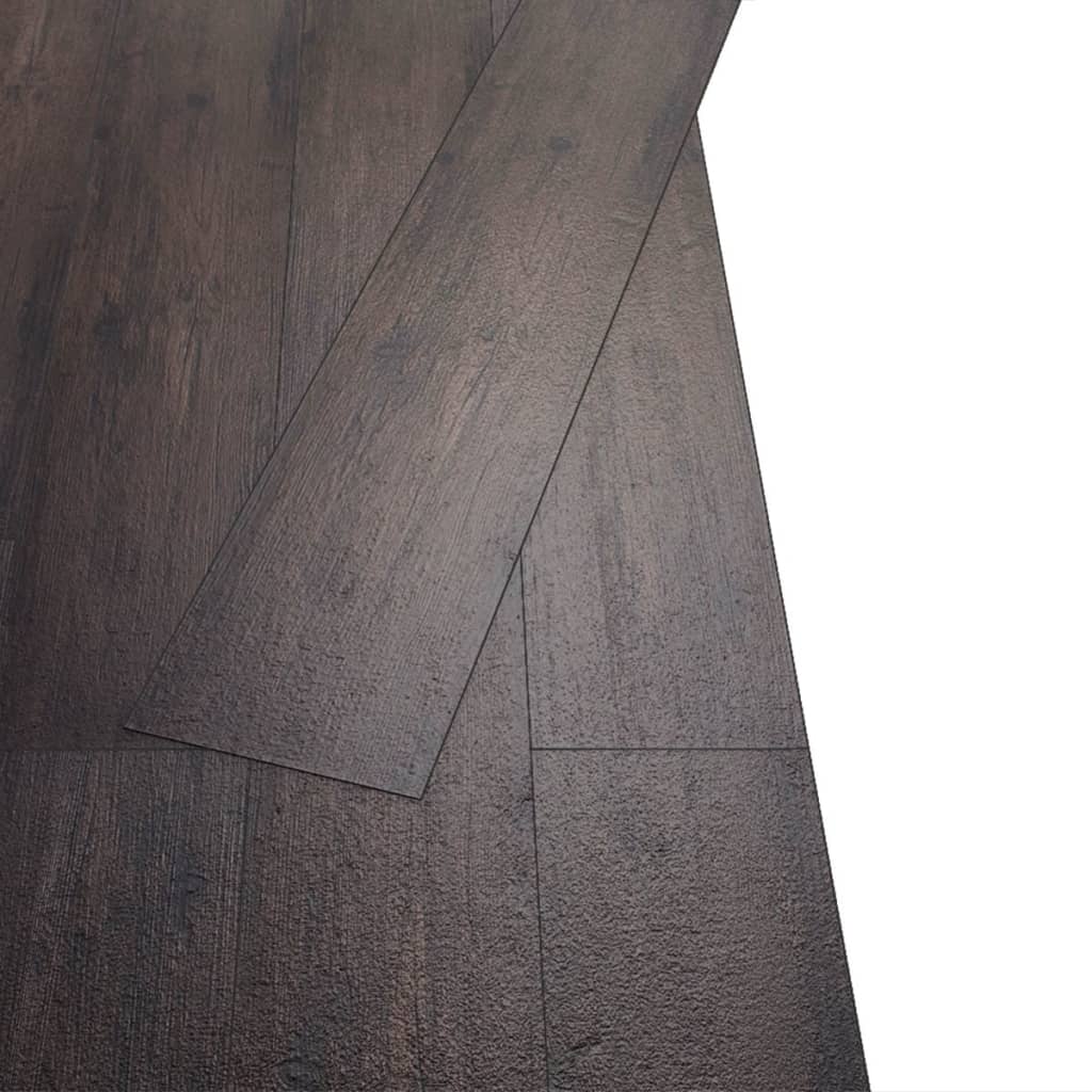 vidaXL Self-adhesive PVC Flooring Planks 54 ft2 0.08" Dark Brown