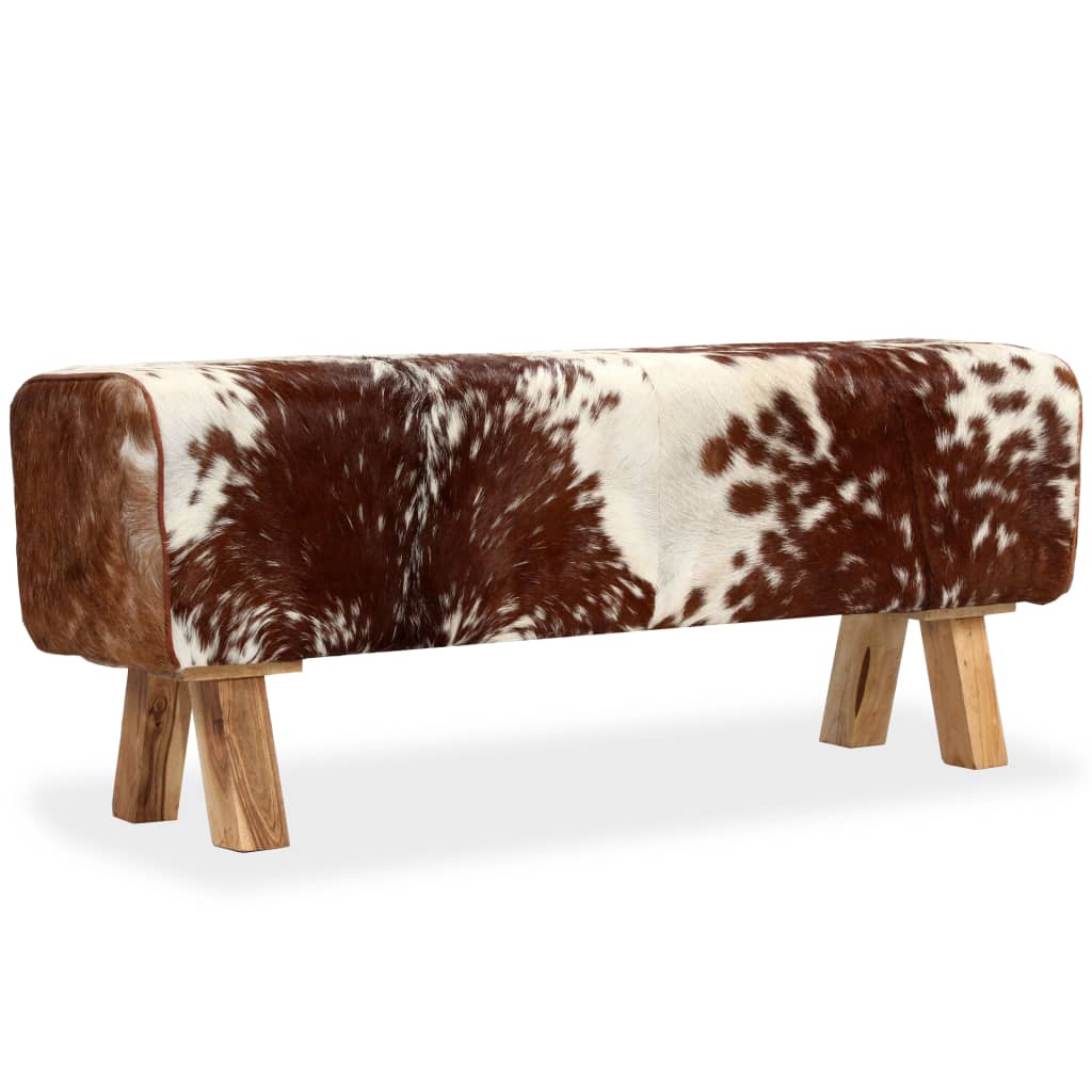 vidaXL Bancă, 120x30x45 cm, piele naturală de capră 120x30x45 imagine noua