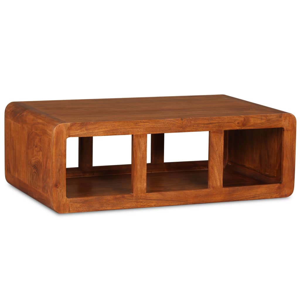 vidaXL Salontafel 90x50x30 cm massief hout met honingafwerking