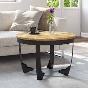 Stranska mizica iz neobdelanega mangovega lesa 60x40 cm