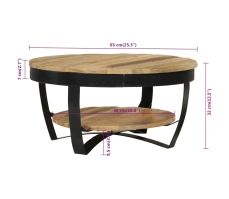 Vidaxl Table Basse Bois Massif De Manguier 65 X 32 Cm Vidaxl Fr