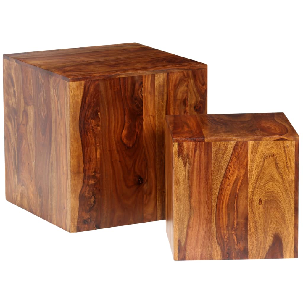 

vidaXL 2-delige Salontafelset 40x40x40 cm massief sheeshamhout