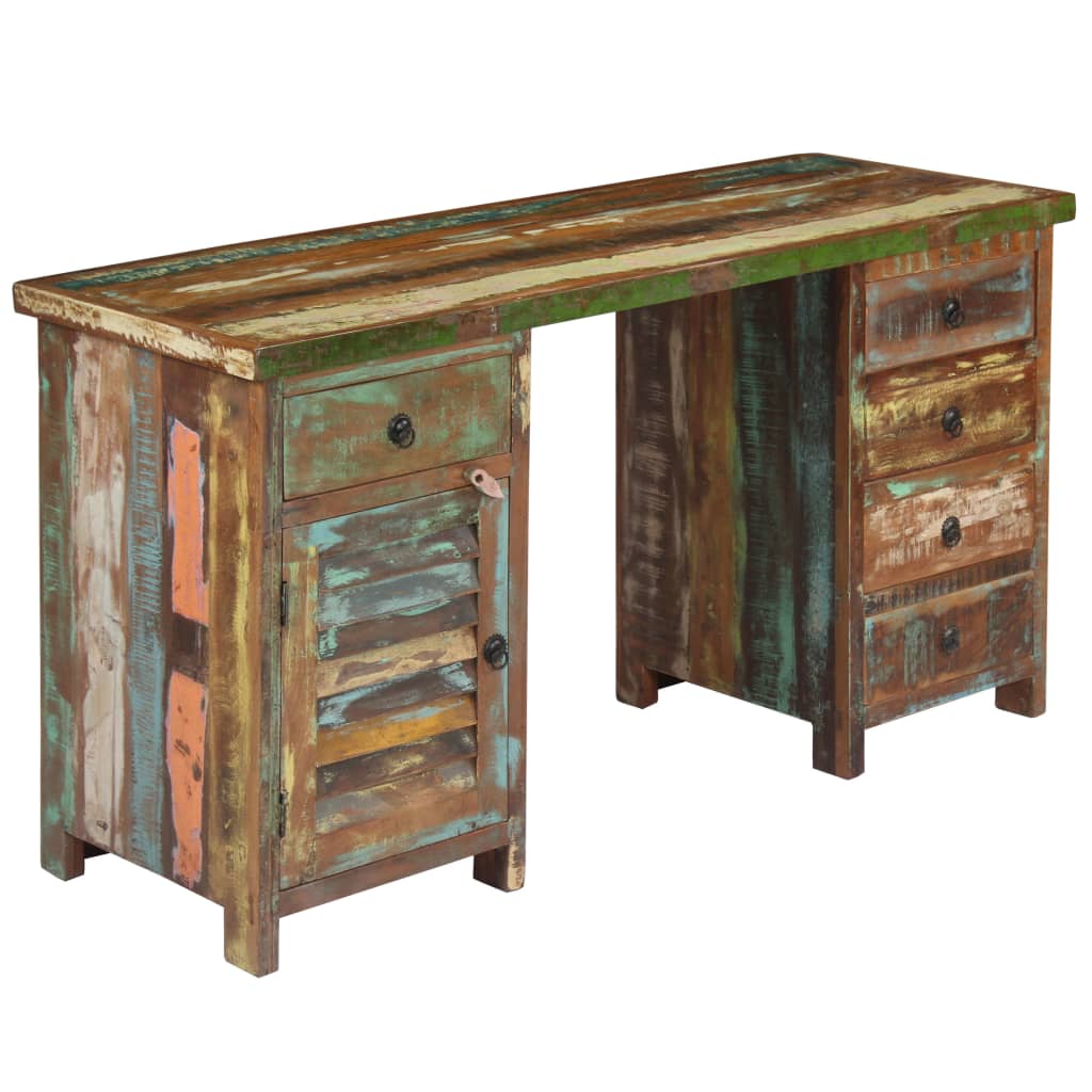 Bureau 140x50x77 cm massief gerecycled hout image 14