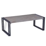 vidaXL Coffee Table Teak 39.4"x19.7"x13.8" Gray