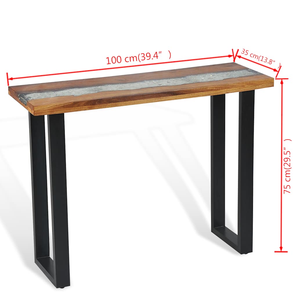 Odkládací stolek, teak, 100x35x75 cm - obrázek 15