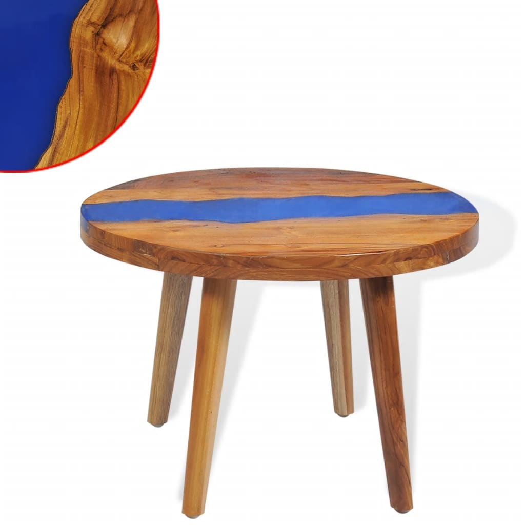 vidaXL Table basse Teck Résine 60 x 40 cm