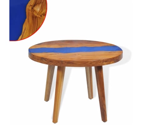 vidaXL Konferenční stolek teak a pryskyřice 60 x 40 cm