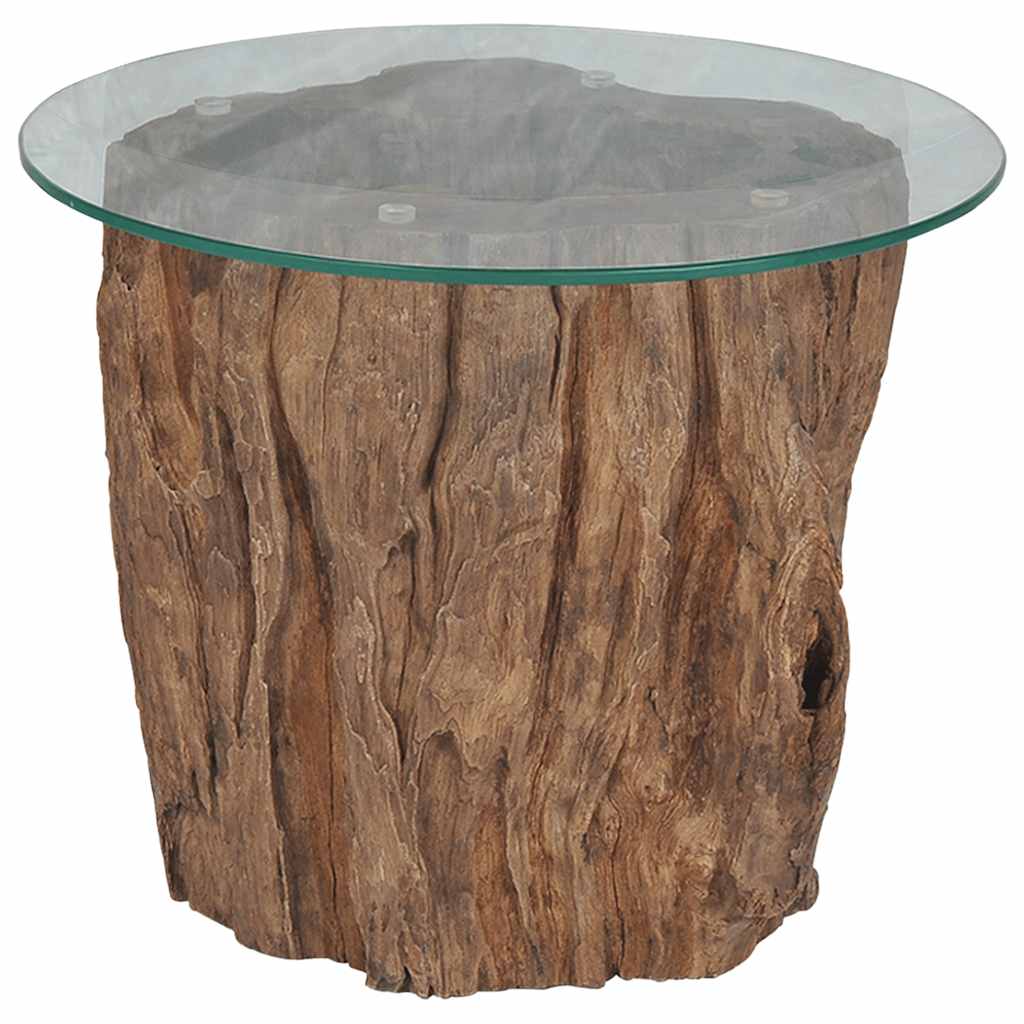 

vidaXL Salontafel 50x40 cm teakhout en glas