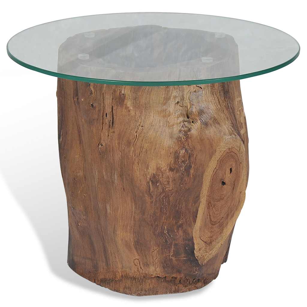 

vidaXL Coffee Table Teak Glass 19.7"x15.7"