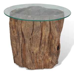 Konferenční stolek teak a sklo 50 x 40 cm - obrázek 3