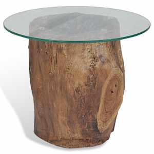 Konferenční stolek teak a sklo 50 x 40 cm - obrázek 4