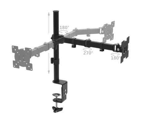 vidaXL Monitor Desk Mount 32" Single Arm Height Adjustable
