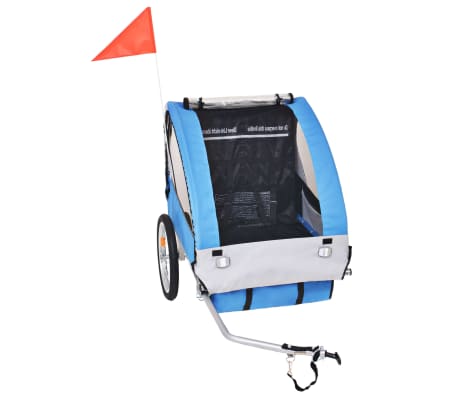 vidaXL Prikolica za bicikl sivo-plava 30 kg
