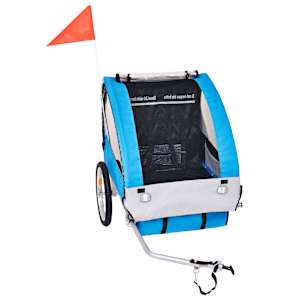 vidaXL Prikolica za bicikl sivo-plava 30 kg
