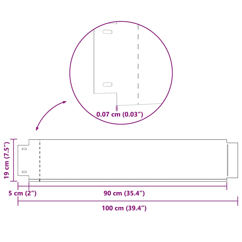 Lawn Fences 5 Pcs Galvanised Steel 100x20 Cm VidaXL 17 width=274