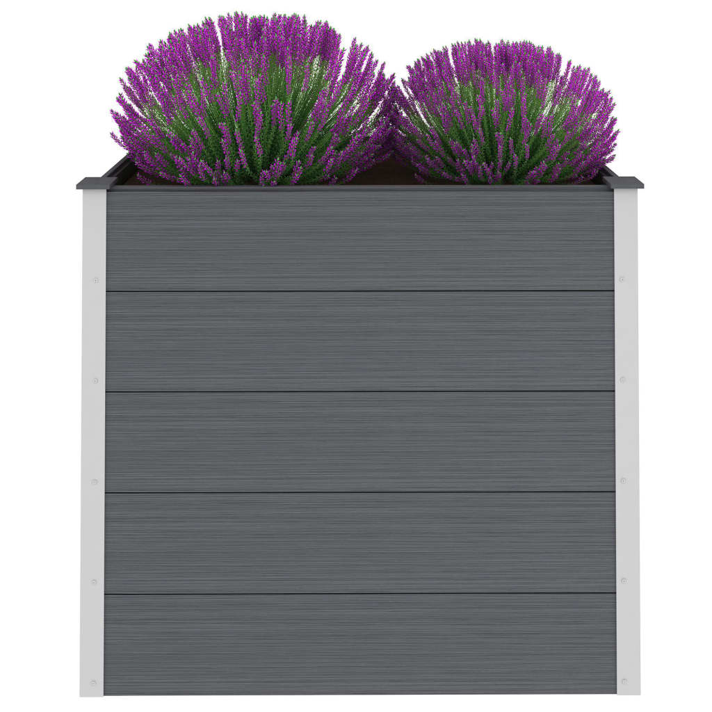 vidaXL Plantenbak verhoogd 100x50x91 cm HKC grijs afbeelding