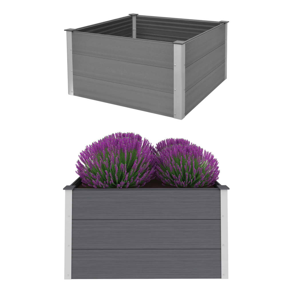 vidaXL Garten-Hochbeet WPC 100 x 100 x 54 cm Grau