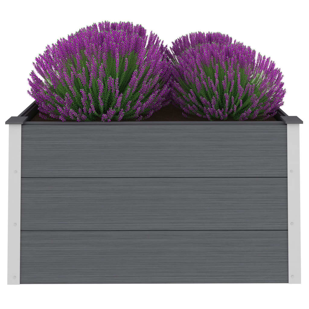 vidaXL Plantenbak verhoogd 100x100x54 cm HKC grijs afbeelding