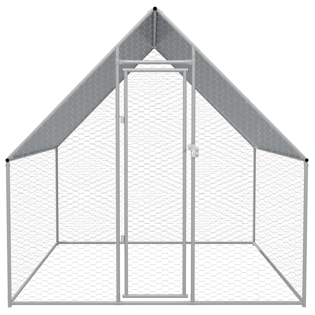 vidaXL Coteț de găini pentru exterior, 2x2x1,92 m, oțel galvanizat