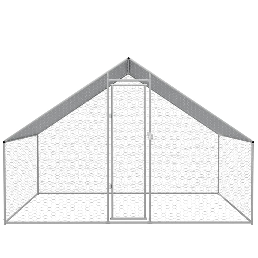 vidaXL Buitenhok voor kippen 3x2x2 m gegalvaniseerd staal