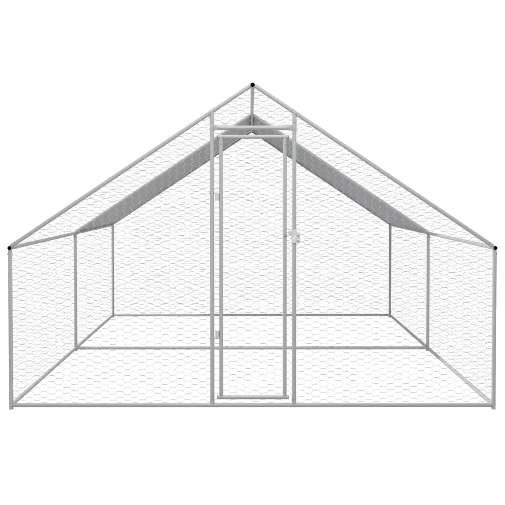 vidaXL Outdoor Chicken Cage Galvanised Steel 3x4x2 m