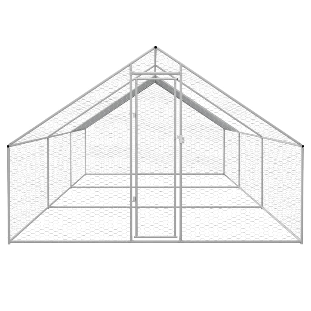 vidaXL Outdoor Chicken Cage Galvanised Steel 3x6x2 m