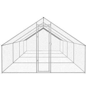vidaXL udend&oslash;rs h&oslash;nsebur galvaniseret st&aring;l 3x8x2 m