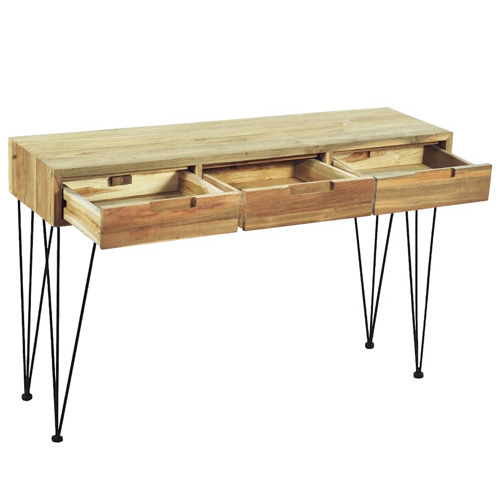 vidaXL Wandtafel 120x35x76 cm massief teakhout afbeelding