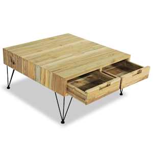 Konferenční stolek, masivní teak, 80x80x40 cm - obrázek 7