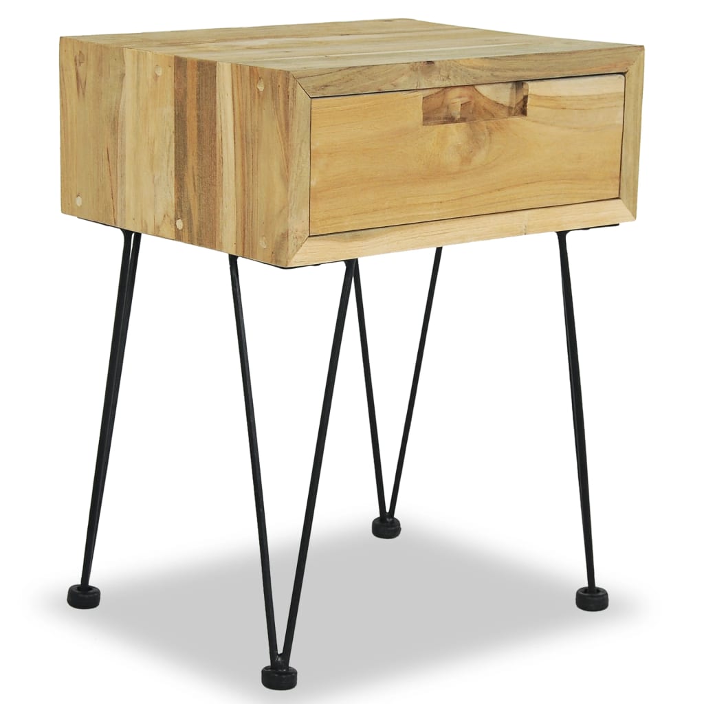 vidaXL Nachtkastje 40x30x50 cm massief teakhout afbeelding