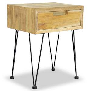 Noční stolek 40 x 30 x 50 cm masivní teak - obrázek 5