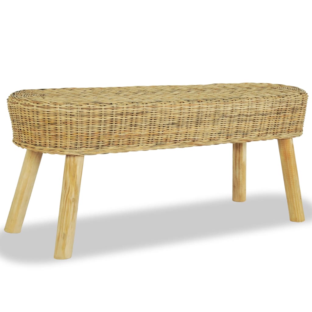 VidaXL Halbankje 110x35x45 cm natuurlijk rattan online kopen