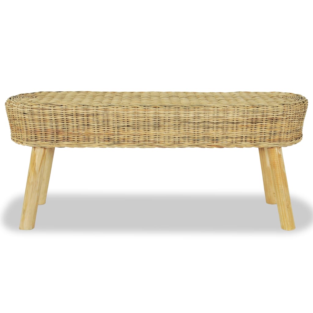 VidaXL - vidaXL Halbankje 110x35x45 cm natuurlijk rattan