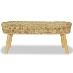 vidaXL ホールベンチ 110x35x45cm 天然籐製